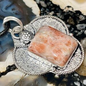 Small Sunstone Pendant 1 7/8”